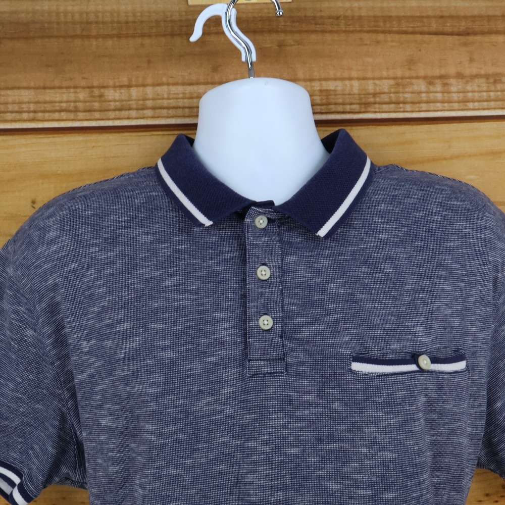 Goodfellow & Co. Polo Golf Shirt Mens Sz XXL Blue Heathered Cotton Standard Fit - Picture 5 of 8